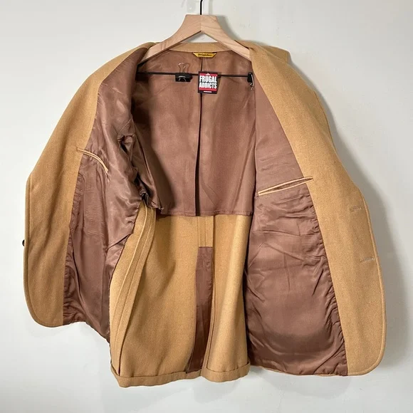 Vintage Camel Wool Mens Blazer Sports Coat Size 40R